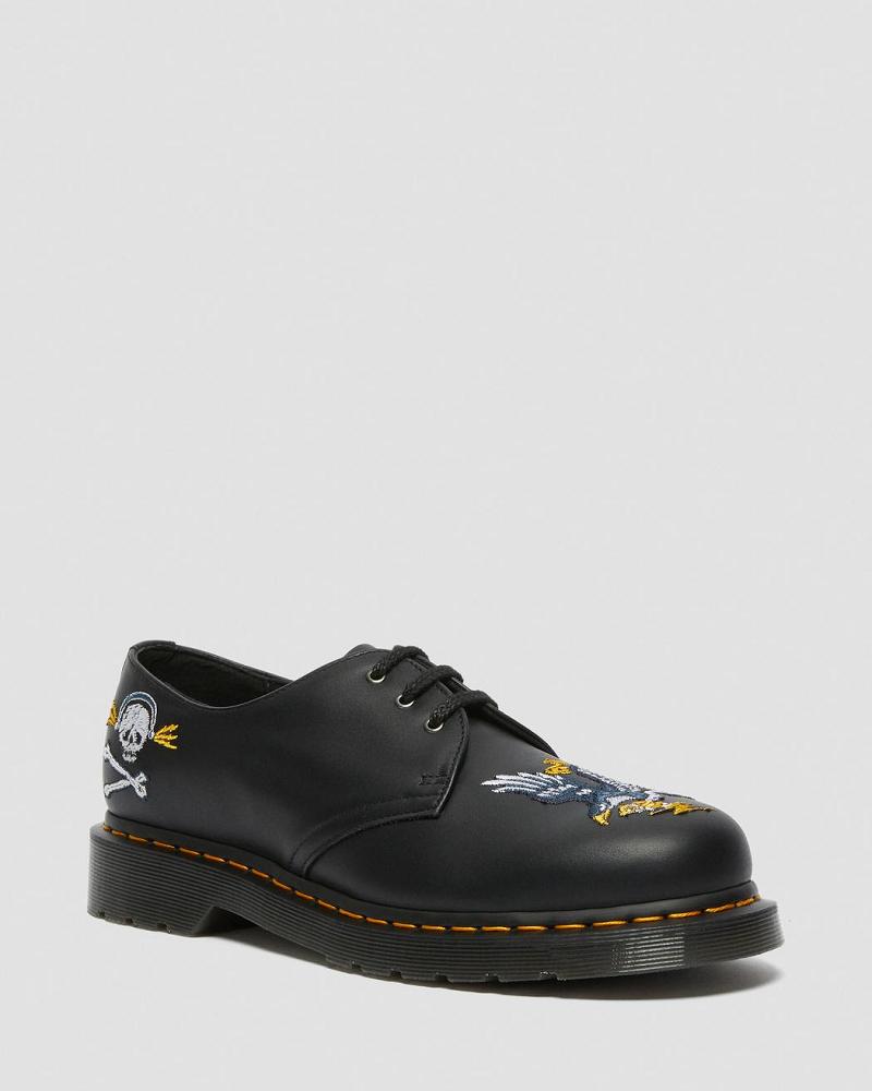 Zapatos Oxford Dr Martens 1461 Souvenir Embroidered Cuero Hombre Negros | MX 210AHK